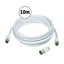 Sansai 10m M to Male Antenna Flylead TV Coaxial Cable w Female Adaptor White Carousel 2
