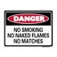 Danger No Smoking Naked Flames Matches 225x300mm Sign Polypropylene Mountable Carousel 1