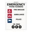 Emergency Phone Numbers 225x300mm Safety Sign Polypropylene Wall Door Mountable Carousel 1