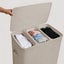 Sherwood Voyager 3-Section Laundry Hamper 120L Faux Linen 64x40x67cm Natural Carousel 12