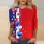 4th of July Shirts for Women Summer Casual 3/4 Length Sleeve Independence D Carousel 1