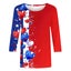 4th of July Shirts for Women Summer Casual 3/4 Length Sleeve Independence D Carousel 4