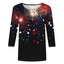 4th of July Shirts for Women Summer Casual 3/4 Length Sleeve Independence D Carousel 4
