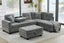 NEBULA Pro Sectional Sofa w/ Ottoman & USB Port (Misty Grey) Chaise Facing Right Carousel 1