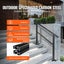 Vevor Outdoor Stair Handrail Aluminum Black Adjustable 030 Degrees Fits 34 Steps Carousel 3