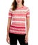 Anne Klein Womens Striped Knit Blouse Carousel 1