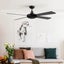 Devanti 52'' Ceiling Fan w/Remote - Black Carousel 8