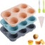 3Pcs Silicone Muffin Pan Set, 6-Cavity Nonstick Baking Tray with 2pcs Pipin Carousel 1