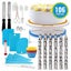 106 Pcs Cake Decorating Kit, 11" Cake Turntable, 48 Icing Tips, Offset and Carousel 1