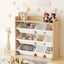 Keezi Kids Toy Box 9 Bins Bookshelf Organiser Display Shelf Storage Rack Wooden Carousel 6