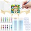 34pcs Mini Canvas and Easel Set with Acrylic Paint Palettes Paintbrushes Crea Carousel 10