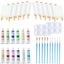 34pcs Mini Canvas and Easel Set with Acrylic Paint Palettes Paintbrushes Crea Carousel 11