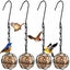 4 Pack Suet Ball Bird Feeder Set Metal Bird Feeding Station Kit with Hanging Carousel 3