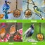 4 Pack Suet Ball Bird Feeder Set Metal Bird Feeding Station Kit with Hanging Carousel 5