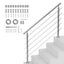 Vevor 59In Handrails For Outdoor Steps Crossbars Staircase Porch Deck White Carousel 1