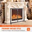 Vevor 990X802mm Fireplace Screen 2-Panel Iron Mesh Spark Guard Vintage Black Carousel 3
