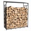 Genux Metal Log Storage Shed Outdoor Firewood Rack Holder Carousel 1