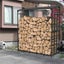 Genux Metal Log Storage Shed Outdoor Firewood Rack Holder Carousel 5