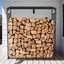 Genux Metal Log Storage Shed Outdoor Firewood Rack Holder Carousel 6