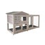 Natural Fir Wood Rabbit Hutch Waterproof Roof Indoor Outdoor Small Animal Cage Carousel 1