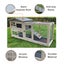 Natural Fir Wood Rabbit Hutch Waterproof Roof Indoor Outdoor Small Animal Cage Carousel 5