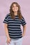 Elm Halli Short Sleeve Tee Navy White Stripe Carousel 1