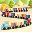 Wooden Alphabet Train Educational Toys Play House School Tool Game Children Wood Carousel 11
