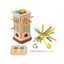 Parent-Child Interactive Wooden Stick Board Game Colorful Sticks Wooden Stick Carousel 9