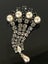 Art deco Crystal and faux pearls Brooch Prong set Carousel 3