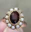 vintage 9ct gold garnet and seed pearl cluster ring. Carousel 4