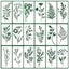 18-PCS Flower and Leaf Stencils for Painting 7.5x15cm Plastic Botanical Stencils Carousel 1