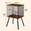 Retro Mesh Record Stand with 4 Reinforced Metal Legs Small Cabinet Carousel 3