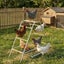Ladder Chicken Perch with Feeding Troughs Multi-Level Wood Metal Climbing Rack Carousel 3