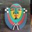 RARE VINTAGE LAUREL BURCH TRIBAL FACE MASK POP ART WOOD WALL HANGING Carousel 1