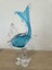 Vintage Blue Murano Art Glass fish Carousel 8