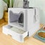 Self-Cleaning Hooded Cat Litter Box Enclosed Large Kitty Toilet Tray Refills Carousel 3