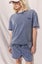 Decjuba D-Luxe Short Sleeve Sweat top + Shorts set Indigo Acid Wash Carousel 2