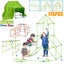 175Pcs DIY Build Your Own Den Set Children Tent Play House Kids Fort Building Carousel 2
