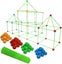 175Pcs DIY Build Your Own Den Set Children Tent Play House Kids Fort Building Carousel 14