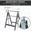 2X Telescopic Folding Work Horse Trestle Saw Adjustable Height Stand Tool Steel Carousel 4