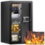 New Single Door 3.5 cu.ft Safe Box with Key Lock Password & Fingerprint Black Carousel 1