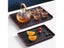 Plastic Rectangular Tray Creative Black Wood Grain Storage Tray Tableware Cup Carousel 4