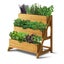 Wood Terrace Herb Planter 3 Tier - Natural 80cm x 52.5cm x 78cm H Carousel 1