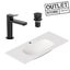 DISCONTINUED - ALICE NUR WALL BASIN 1020MM WITH BASIN MIXER BLACK PACKAGE Carousel 1