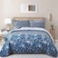 Thestyleforhome Blue Garden Coverlet Set With Quilted Floral Pattern And Pillowc Carousel 1