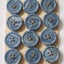 Grey blue 4 hole sewing buttons in bulk 12pieces hand making retro sew jackets Carousel 4