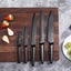 PAUDIN Knife Set, Ultra Sharp 5 Pieces Kitchen Knife Set, Black Chef knife Carousel 5