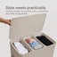 Sherwood Voyager 3-Section Laundry Hamper 120L Faux Linen 64x40x67cm Natural Carousel 2