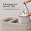 Sherwood Voyager 3-Section Laundry Hamper 120L Faux Linen 64x40x67cm Natural Carousel 3