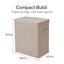 Sherwood Voyager 3-Section Laundry Hamper 120L Faux Linen 64x40x67cm Natural Carousel 8